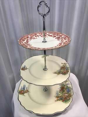 Vintage Stil 3 Ebenen Kuchenständer Mitte Nachmittagstee/Cupcake Muffin/Hochzeit