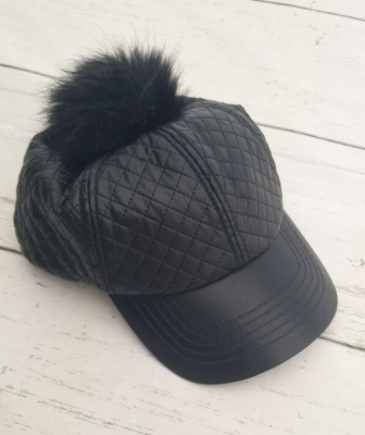 New Angela & William NY fur ball cap Angela & William NY Pink Pom Pom Hat One Size Snapback  main image 3