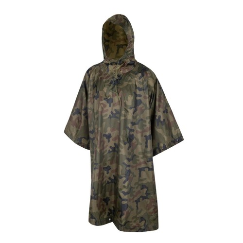 Waterproof Poncho Helikon Tex Hooded Raincoat Camo Tarp Tactical Woodland Army - Picture 58 of 84