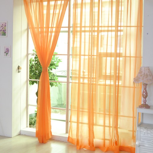 Voile Tulle Sheer Curtain Window Drape Panel Scarf Rod Pocket Valances Home Deco - Picture 16 of 29