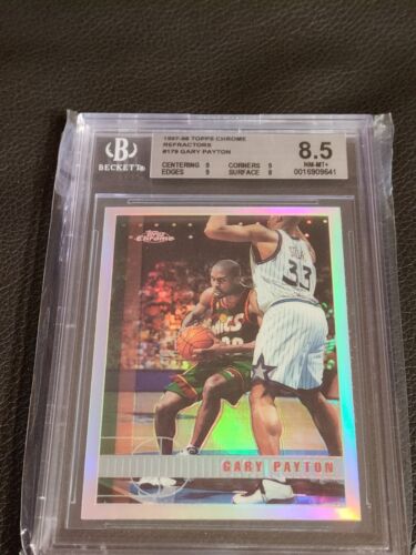 1997-98 Topps Chrome Refractor BGS 8.5 Gary Payton Sonics Sharp No Color Fading - Picture 2 of 14