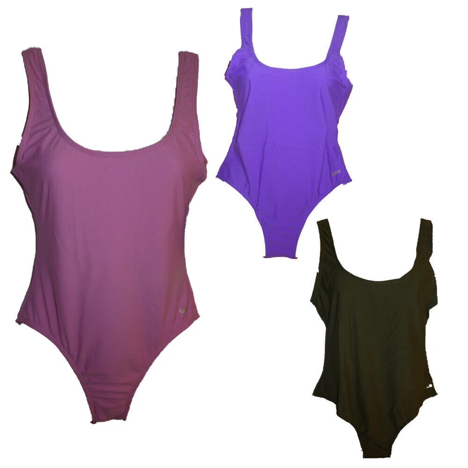 Damen Badeanzug Braun Pink Grün Rosa Gr. 36 38 40 42 44 46 - Bild 1 von 2