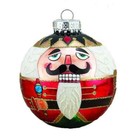 KURT ADLER Nutcracker European Design Glass Ball Ornament 80MM GG0383