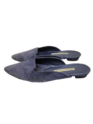 パンプス MANOLO BLAHNIK Light Blue Suede Harnes Mules HARNES | Light Blue Suede Pointed Toe Mules | Manolo Blahnik