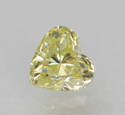 0.18 Carat Canary Yellow VVS1 Heart Shape Enhanced Natural Diamond 3.49X3.35mm