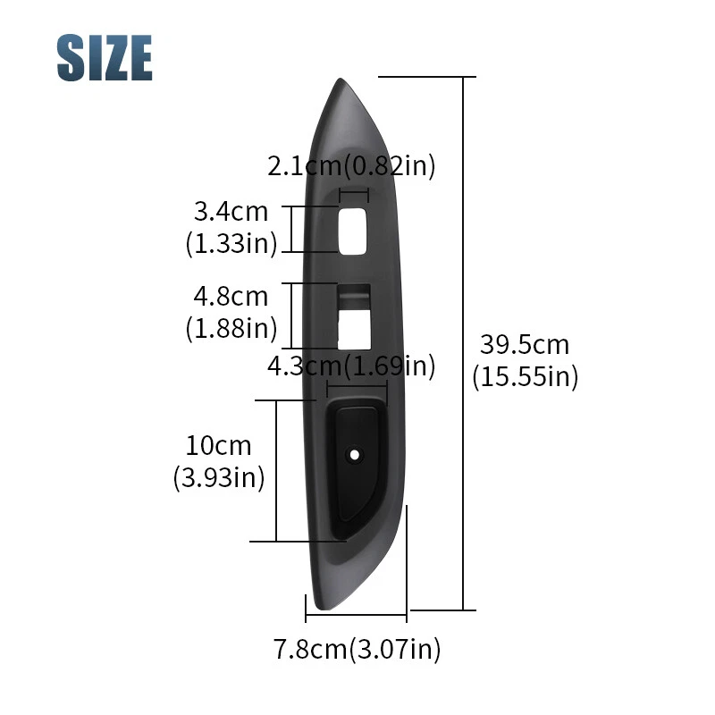 PASSENGER DRIVER MASTER POWER WINDOW SWITCH BEZEL FOR 2007-17 TOYOTA YARIS SEDAN - Image 4 of 4