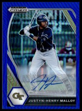 Justyn-Henry Malloy 2021 Panini Prizm DP #PDP187 Base Autographs Blue Prizm Auto