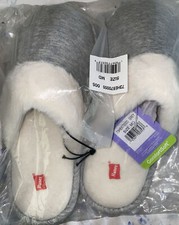 Hanes Womens Cotton Slip on Scuff Slipper with Memory Foam, Size 7-8