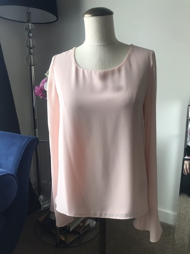 NWOT Women’s Necessary Objects Elegant Long Sleeve Blouse Top Size XS Pink - Picture 2 of 7