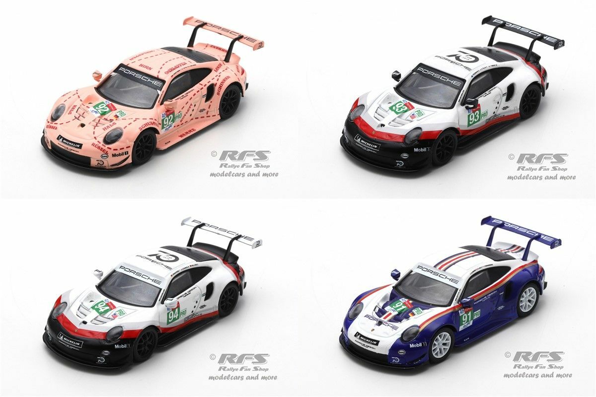 Porsche 991 911 RSR GTE SET 24h Le Mans 2018 Pink Pig 1 64 Spark New Porsche 991 911 RSR GTE SET 24h Le Mans 2018 Pink Pig 1 64 Spark New