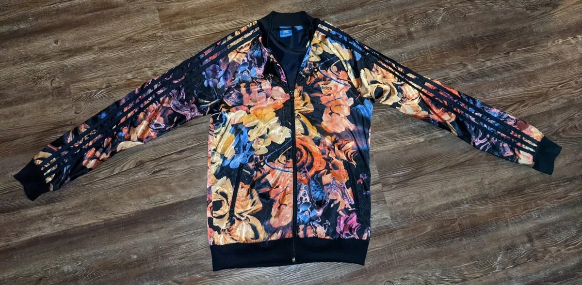 Adidas floral best sale print track jacket