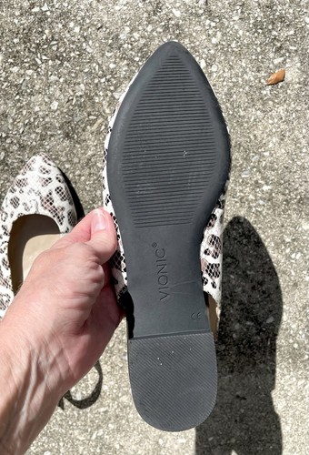 VIONIC Jade Leopard Snake Orthotic Slingback Flats - Size 8.5 - White - Leather - Picture 7 of 8