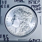 1880 S BU GEM MORGAN SILVER DOLLAR UNC MS+++ DMPL U.S. MINT RARE COIN 6947