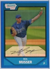 2007 Bowman Chrome Blue Refractor #BC70 Neal Musser #'d 072/150