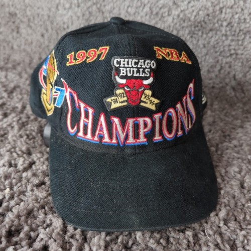 Vintage 1997 Chicago Bulls NBA Champions Snapback Hat Locker Room Official - Bild 3 von 11