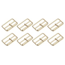 8Pcs Metal Roller Buckles, 35mm Triglides Slider Strap Adjuster Gold