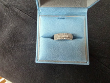 Ernest Jones Platinum 1 ct Diamond Round and Baguette Cut Eternity Ring