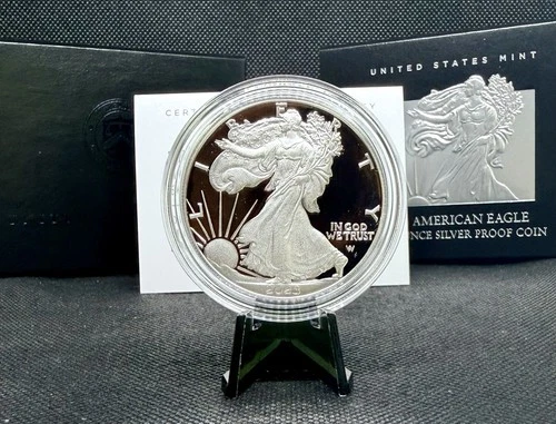 2023-W Proof American Silver Eagle with OGP & COA! 1 Oz .999 Silver!