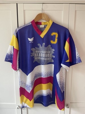 Vintage 80s/90s Erima Fußball Trikot Lila/gelb/weiss