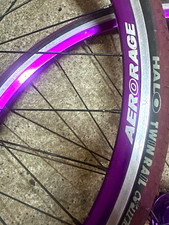 Haro Aero Race 700C Clincher Rim Brake Wheel Set Aluminium Purple/Black