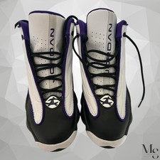 Jordan Pro Strong Electro White Black Electro Purple Size 6Y EX COND WITH BOX