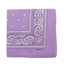 22 Inch Cotton Paisley Bandana Lavender