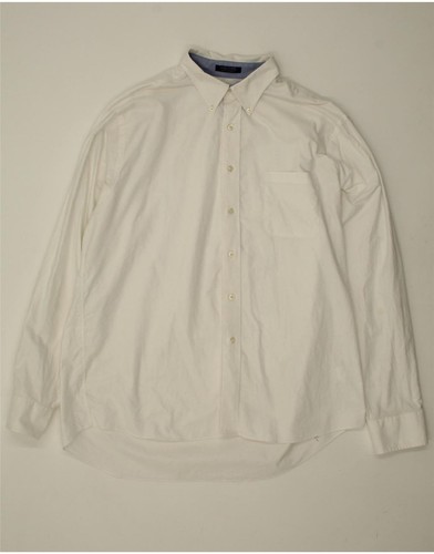 CHAPS Mens Classic Fit Shirt Size 17 17 1/2 XL White Cotton CD62