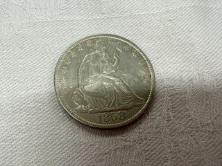 USA 1/2 Dollar – Seated Liberty Half Dollar 1858 O – historische Silbermünze