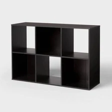 6-Cube Storage Organizer Shelf Bookcase Bookshelf for Home, Office, Black