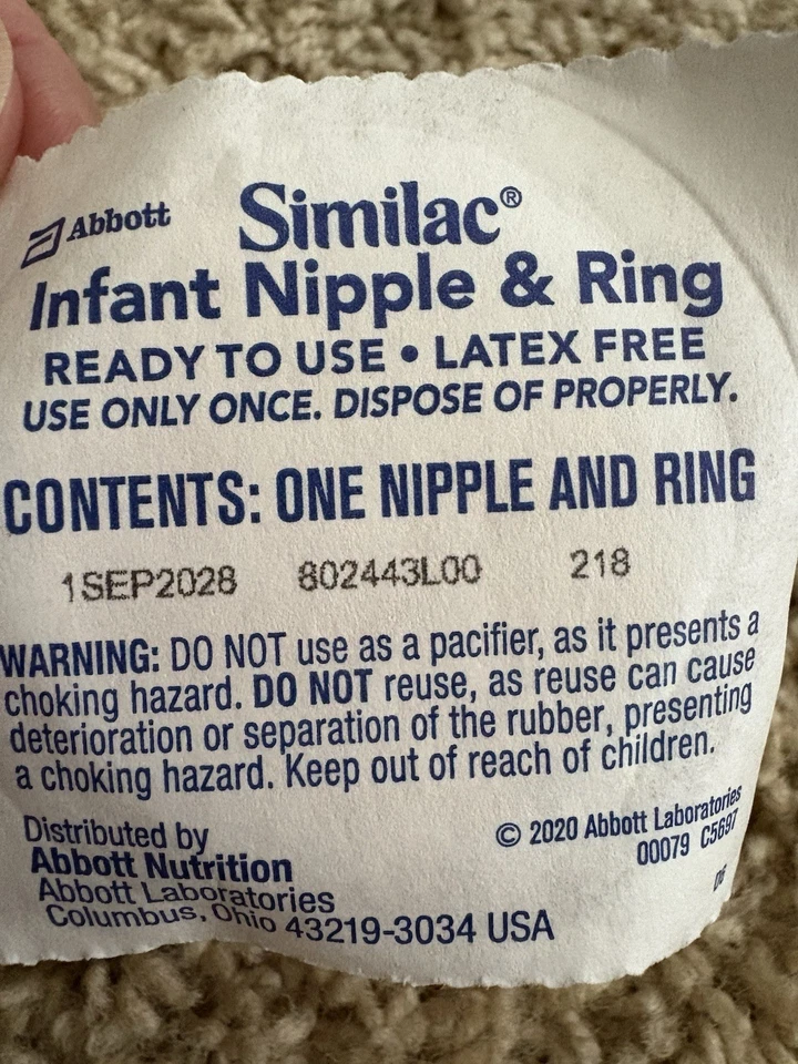 ¡NUEVO! Paquete de 37 pezones y anillos Similac INFANT gratis de látex caduca 1/09/2028 Foto 4 de 4