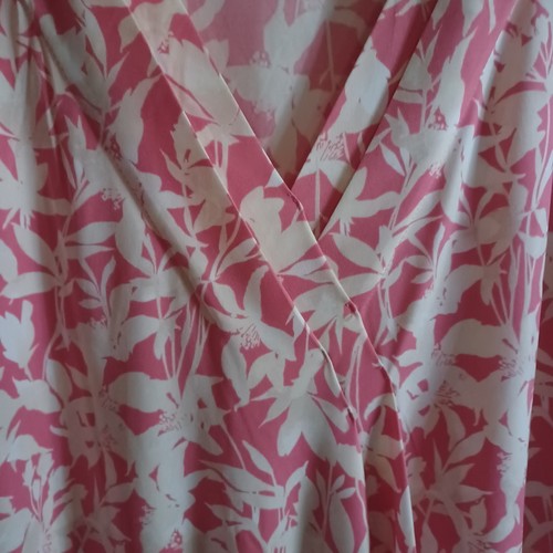 Camicia donna Lane Bryant nuova taglia 26/28 manica corta beige pesca tropicale nuova con etichetta - Foto 6 di 8