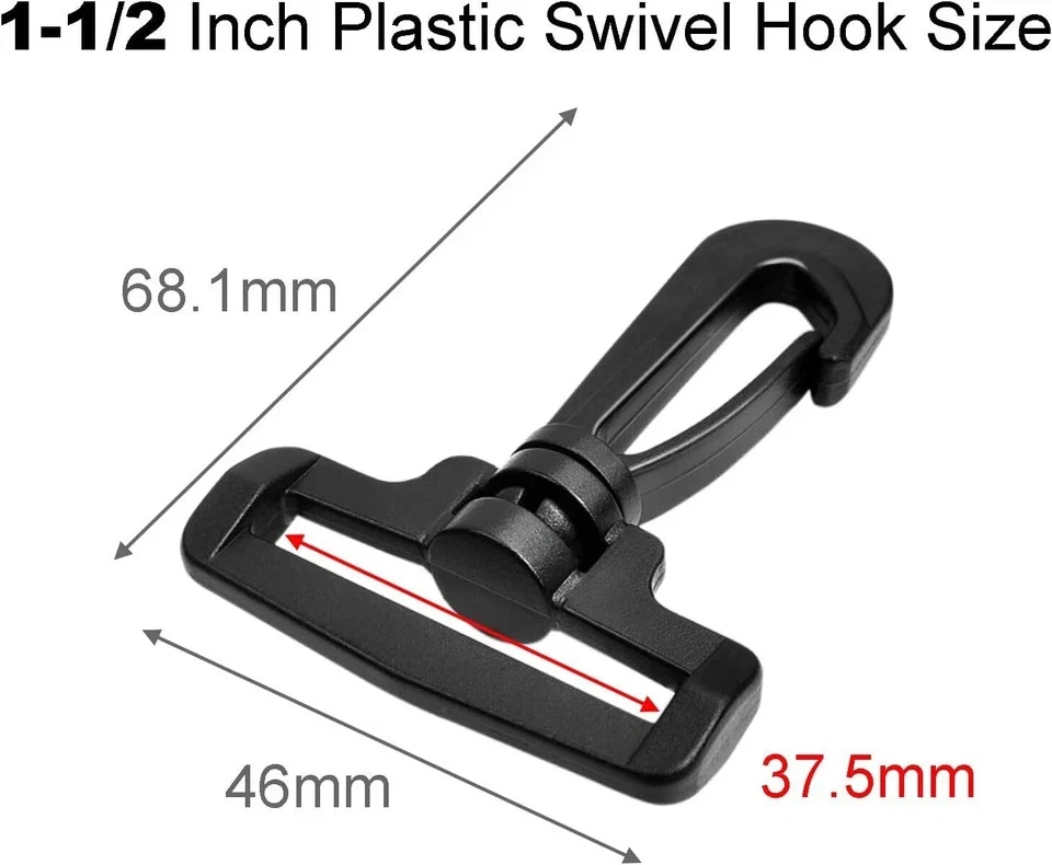 12 PIEZAS Clips de Gancho Giratorios de Plástico para Cartera, Cierre Giratorio Giratorio de 1-1/2 Pulgada S Foto 2 de 2