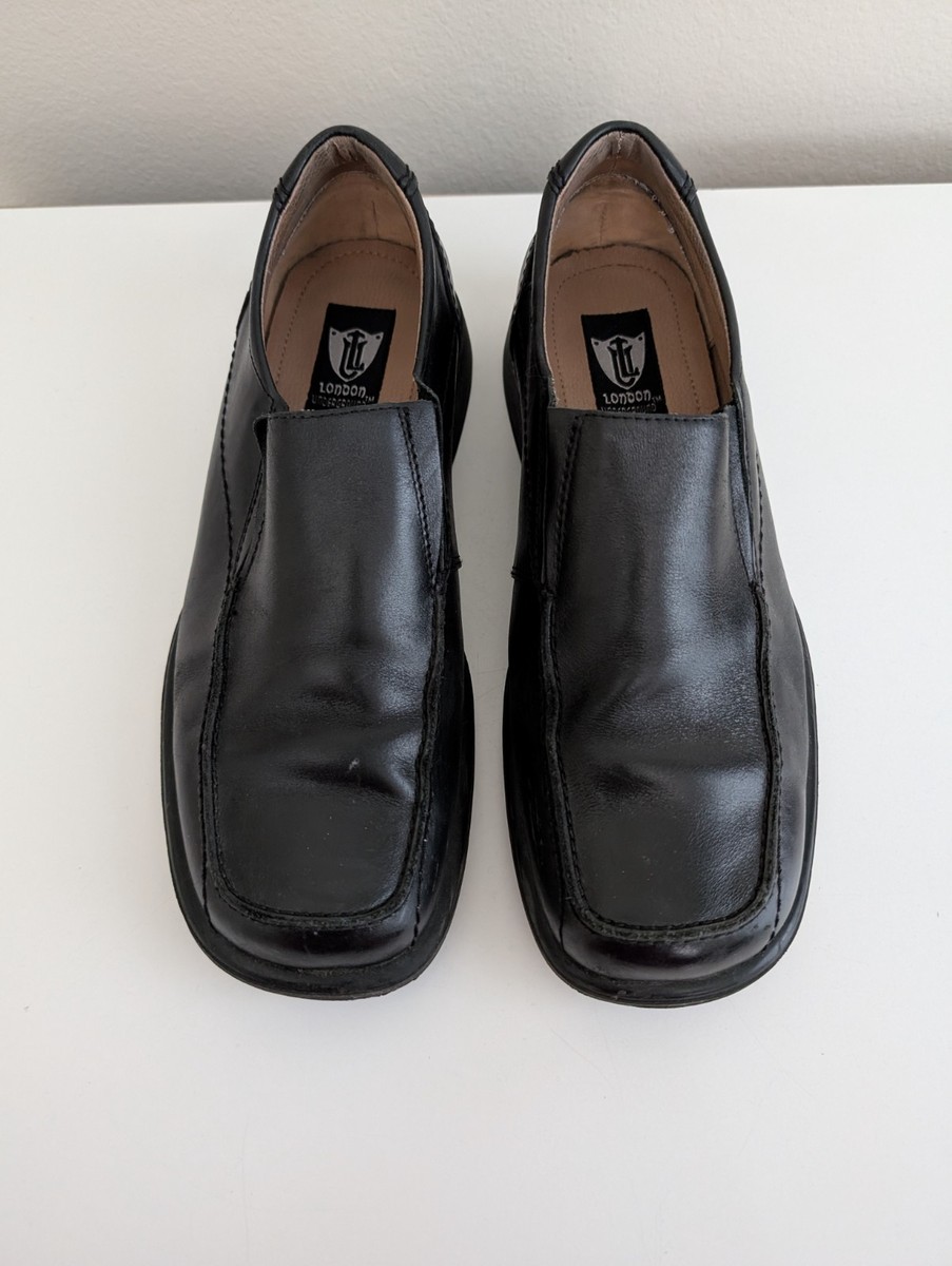 London Underground loafers slip on shoes black square toe  display picture 3