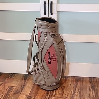 Wilson NFL Staff Cart Carry Golf Bag Faux Leather Tan Pigskin w