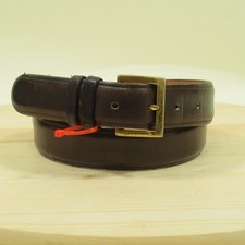Vintage 80s Coach Glove Tanned Leather Dress Belt Mens 32 Brown Brass Buckle