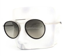 Persol Sunglasses PO2467S 518/71 Shiny Silver Black Metal Gray Gradient w/case