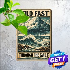 Ocean Wave Coastal Motivation Art Metal Sign Vintage Room Decor 8x12