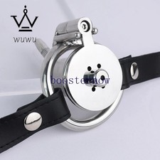 Stainless Steel Negative Chastity Cage Male Flat Chastity Device Metal Lock Belt