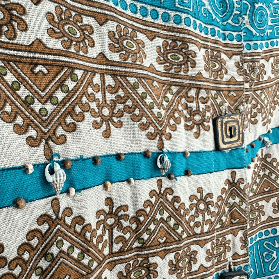 Camisa chaqueta vintage West End para mujer L suroeste azteca adorno concha marina Foto 4 de 4