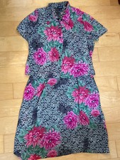 PINK FLORAL Virgo Pink Print Two Piece Shortsleeved Maxi Dress Size 24P
