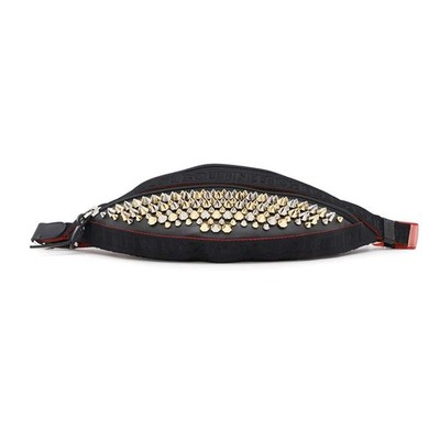 Christian Louboutin Studded Leather Waist Bag Spiked Studs Black