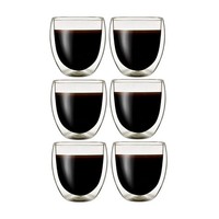 6 Doppelwandige GläSer 250 Ml KaffeegläSer Set Glas Kaffee Tee Cappuccino Neu