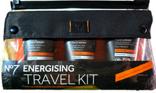 No7 Mens Energising Travel Kit Body Face Wash Moisturiser Gift Set