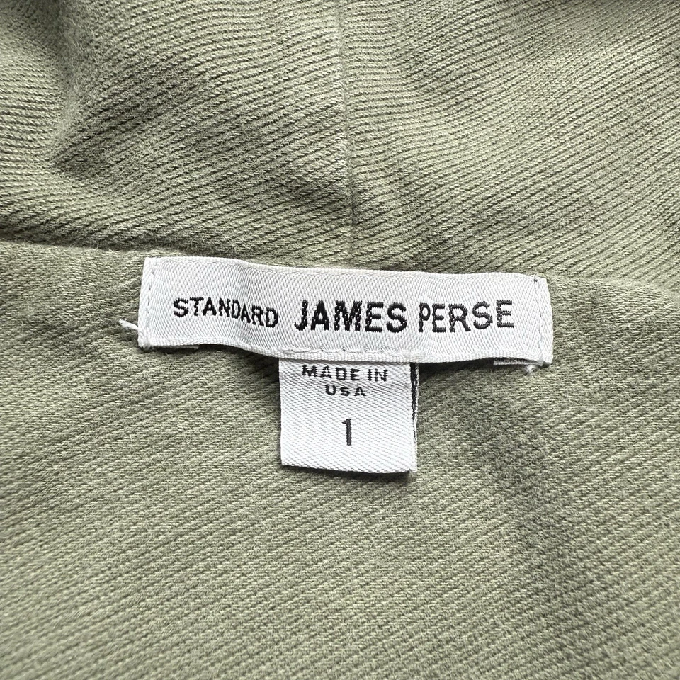 $395 JAMES PERSE CHAQUETA PARKA ANORAK CON CAPUCHA ABRIGO VERDE OLIVA MILITAR TALLA 1 Foto 2 de 4