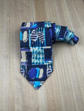 ERMENEGILDO ZEGNA Silk Tie Designer Blue  Purple Unique Design Made in Italy