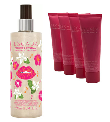 Escada Summer Festival Glitter Body Mist 250 ml + 4×50 ml Bodylotions