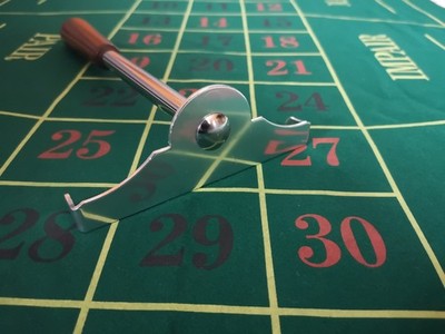 Roulette DAL NEGRO Echtholzgriff  Croupiers Rake Geldschieber mit Teleskop