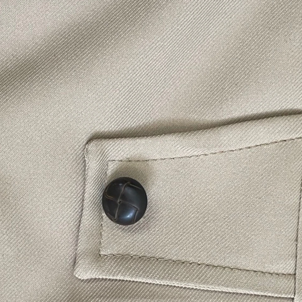 Abrigo forrado de piel sintética vintage de los años 60 para hombre talla mediana abrigo de sarga caqui de los años 60 Foto 4 de 4