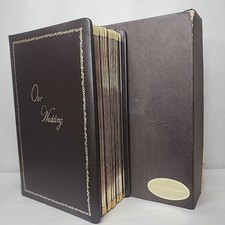 RARE Leather Professional Wedding Album By Dimension 11.5x8x3 - 76 Photo Slots