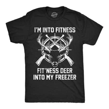 Mens Funny T Shirts Im Into Fitness Fitness Deer Into My Freezer Sarcastic